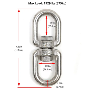 Heavy Duty 304 in acciaio inox <span class=keywords><strong>girevole</strong></span> anello a doppio giunto ganci per occhi girevoli per Web Tree Swing - Product Image 5