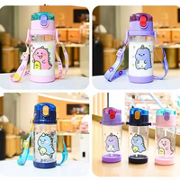 Vaso de Agua Infantil Unisex de Plástico con Pajita, Libre de BPA, Antiderrames, Ecológico, Apto para Lavavajillas, Portátil, para la Escuela