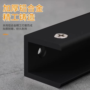 <b>Black</b> Glass Clip Aluminum Alloy Easy Installation For <b>Shelf</b> Support Partition <b>Bracket</b> - Product Image 5