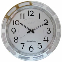 Horloge murale en plastique pour la maison de 35 cm avec cadran en aluminium