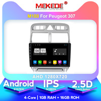 MEKEDE-M 9 pouces Android10 Quad Core Voiture DVD Lecteur Multimédia pour Peugeot 307 2004-2013 Radio RDS Vidéo Stéréo CFC GPS WIFI IPS