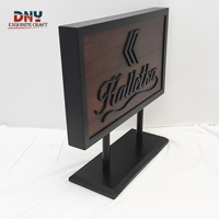 Signalétique de comptoir en bois personnalisée, idéale pour les magasins de détail, signalétique publicitaire double face avec logo, bloc POS