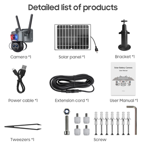 <span class=keywords><strong>Camera</strong></span> năng lượng mặt trời <span class=keywords><strong>mini</strong></span> ngoài trời, tầm nhìn ban đêm màu sắc, phát hiện chuyển động người, Wifi 4G, ba ống kính zoom 15X, độ phân giải 6MP, giá rẻ - Product Image 6