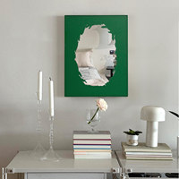 Miroir mural rectangulaire artisanal Art Déco moderne, cadre de couleur audacieuse, pour galerie ou salon