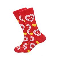 Chaussettes fantaisie amusantes, originales et cool en coton jacquard à motifs cœurs pour femmes – Vente en gros