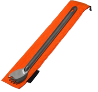 Cuillère-fourchette en titane à long manche, couverts ultralégers, cuillère à soupe de 8,7 pouces, cuillère-fourchette de camping pour le camping en plein air et la randonnée
