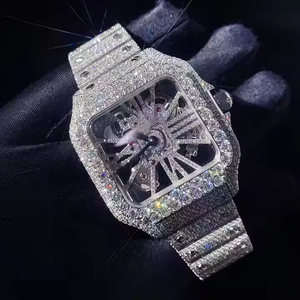 Bán buôn sang trọng Iced out xem phong trào tự động cơ khí thiết kế đồng hồ hip hop vvs D colour moissanite đồng hồ - Product Image 2