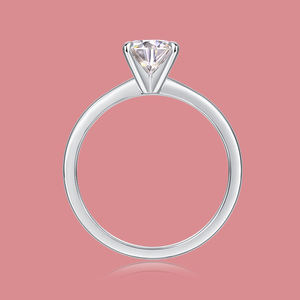 Elegante Anello Solitario in Argento Sterling 925 con Moissanite Bianca, Misure 6 8 5 9 7, Gioiello Raffinato per Fidanzamento e Matrimonio per Donne - Product Image 3