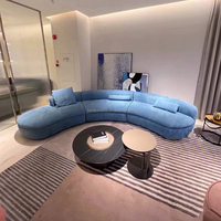 Ensembles de canapés d'angle modulables incurvés modernes Villa en velours pour maison Fauteuil Mobilier de chaise de salon Canapé modulaire en tissu incurvé