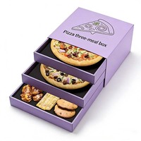 Boîtes à pizza en carton de qualité alimentaire, personnalisées avec logo, taille sur mesure, en gros, fabriquées en usine, encre à base de soja, boîte triple pour pizzas