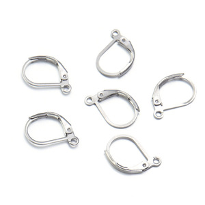 Stainless Steel French <b>Hook</b> Earrings Small D-Shaped <b>Clip</b>-On Jewelry Findings DIY Earring Accessories - Product Image 1