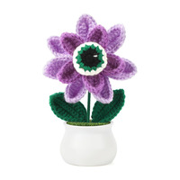 Nouvelle Décoration Créative pour la Fête des Mères : Plante en Pot au Crochet, Fleur Carnivore, Décoration Œil, Faite à la Main, Écologique, Utilisation Intérieure/Extérieure