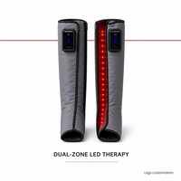 Masseur de jambes à compression d'air OEM, 6 chambres, chaleur, sans fil, type bottes de récupération, logo personnalisé