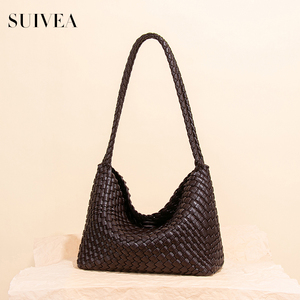 Sac à bandoulière à double sangle avec fermoir magnétique, tissé à la main, élégant, sac fourre-tout mère-enfant, sac à main minimaliste de luxe pour femme - Product Image 3