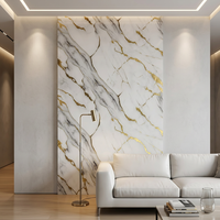 Panneaux muraux en PVC effet marbre UV, élégants, modernes, imperméables, avec estampage à chaud, feuilles de 1220*2440*3mm, rouleau de marbre UV pour mur