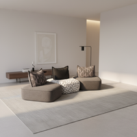 Nouveau design de canapé unique en forme de pierre, canapé modulaire classique en tissu effet pavé, canapé sectionnel de loisirs individuel
