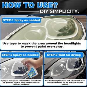 Spray Lucidante per Fari Auto ELEXBETU 180ml+20ml, Rimuove l'Invecchiamento e Pulisce i Fari Gialli, Logo Personalizzabile - Product Image 3