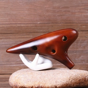 Ocarina de 12 orificios de paja ahumada al por mayor, instrumento de viento étnico tradicional, tono preciso - Product Image 4