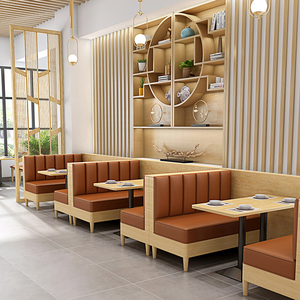 Muebles de Restaurante de Estilo Simple XZY, Mobiliario para Catering, Salón de Té, Restaurante Occidental, Combinación de Sofá, Mesa y Sillas para Restaurante - Product Image 3