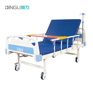 เตียงผู้ป่วยแบบหมุนมือ 1 จุด รุ่นแมนนวล โครงเหล็กกล้าคาร์บอน ที่จับสแตนเลส เฟอร์นิเจอร์ทางการแพทย์ - Product Image 1