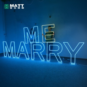 MATT usine fabrication autoportante MARRY ME RGB changement <span class=keywords><strong>de</strong></span> couleur forme <span class=keywords><strong>de</strong></span> coupe design décorations PVC sur mesure intérieur led ne - Product Image 1