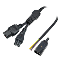 Connecteur femelle C13 autobloquant en laiton + Connecteur femelle C5 + Connecteur mâle C14 Câble IP67 pour usage automobile IEC