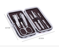 Kit de coupe-ongles personnalisé avec logo, professionnel, 7 pièces, outils de manucure pour les pieds, coupe-ongles en acier inoxydable avec couleurs