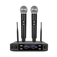 Microphone sans fil UHF VM-202, un émetteur, deux récepteurs, dynamique professionnel, 30Hz-15kHz, karaoké à domicile, KTV