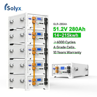Batería de Iones de Litio de Bajo Voltaje Apilada de 14kWh 280Ah LiFePO4 con Más de 8000 Ciclos y 80% DOD, Celdas de Batería de Clase A, Buen Precio