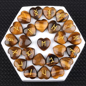 Set di Rune in Cristallo per Wicca, 25 Pezzi, Circa 2cm, Kit a Forma di Cuore per Divinazione e Guarigione - Product Image 1