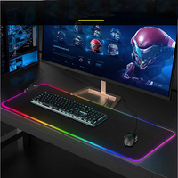 Tapis de souris lumineux LED RGB colorée, flambant neuf, éclairage LED, étanche, antidérapant, pour ordinateur