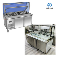 Table de Préparation Réfrigérée pour Salades et Pizzas à Température Unique avec Refroidissement par Air, Équipement de Bar à Salades Professionnel – Promotion