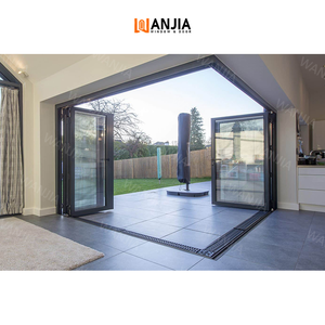 Folding Glass Wall Design Residential Patio Bifold <strong>Doors</strong> Custom Wholesale Glass Bifold Aluminium <strong>Doors</strong> Accordion <strong>Doors</strong> - Product Image 1