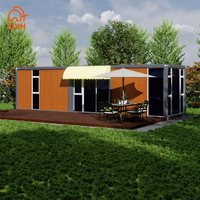 conteneur portable préfabriquée de kit de 2 chambres à coucher en panneaux sandwich mousse composite pour bâtiment d'habitation