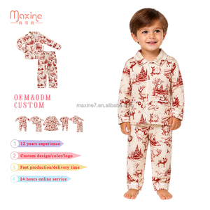 Pigiama Natalizio per Bambine con Stampa Cervo e Volant, Set di Abbigliamento da Notte per Bambini - Product Image 2