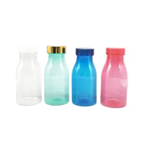 Фабрика RUIPACK OEM на заказ 200 мл мини пустые пластиковые бутылки для молока прозрачные с пластиковыми крышками производитель/оптовая продажа