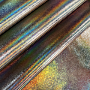 جلد ليتشي بالليزر مجسّم بو قزحي الألوان قماش من الجلد المدبوغ اللامع لحقيبة اليد والأريكة والأثاث والمواد الحرفية مع ميزة مرنة - Product Image 3