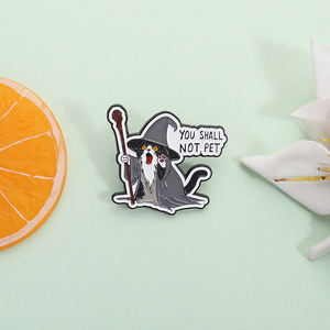 Anda tidak akan hewan peliharaan Enamel Pin penyihir kucing bros lucu sihir kutipan kerah lencana hadiah perhiasan untuk teman dan penggemar - Product Image 2