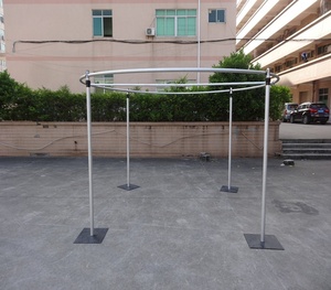 Circle Telescopic Height Pipe and Drape Blackout Fabric Adjustable <b>Backdrop</b> Pipe <b>Stand</b> for Decoration - Product Image 3