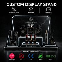 Présentoir lumineux OEM pour parfums, idéal pour les boutiques de marques de parfums, avec base et moule exclusifs