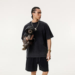 Camiseta Básica de Hip Hop para Hombre, 100% Algodón, Color Sólido, Manga Corta, Casual, Suave, Transpirable, Corte Regular, Estilo Diario para Verano - Product Image 3