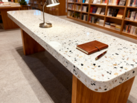 Dalles de terrazzo robustes en pierre artificielle pour meubles, blocs de table, construction solide, feuilles de pierre artificielle pour matériaux de dessus de bureau