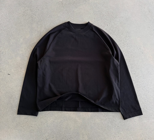 High-quality Heavy Cotton O-neck Raglan Long Sleeved T-shirts Y2K Casual Harajuku Boxy Top Men - Product Image 4