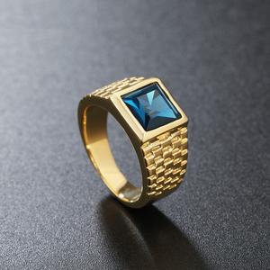 Fatingna Custom Sterling Agate Stone Zircon <span class=keywords><strong>Jewelry</strong></span> Anillos de acero inoxidable para hombres - Product Image 2