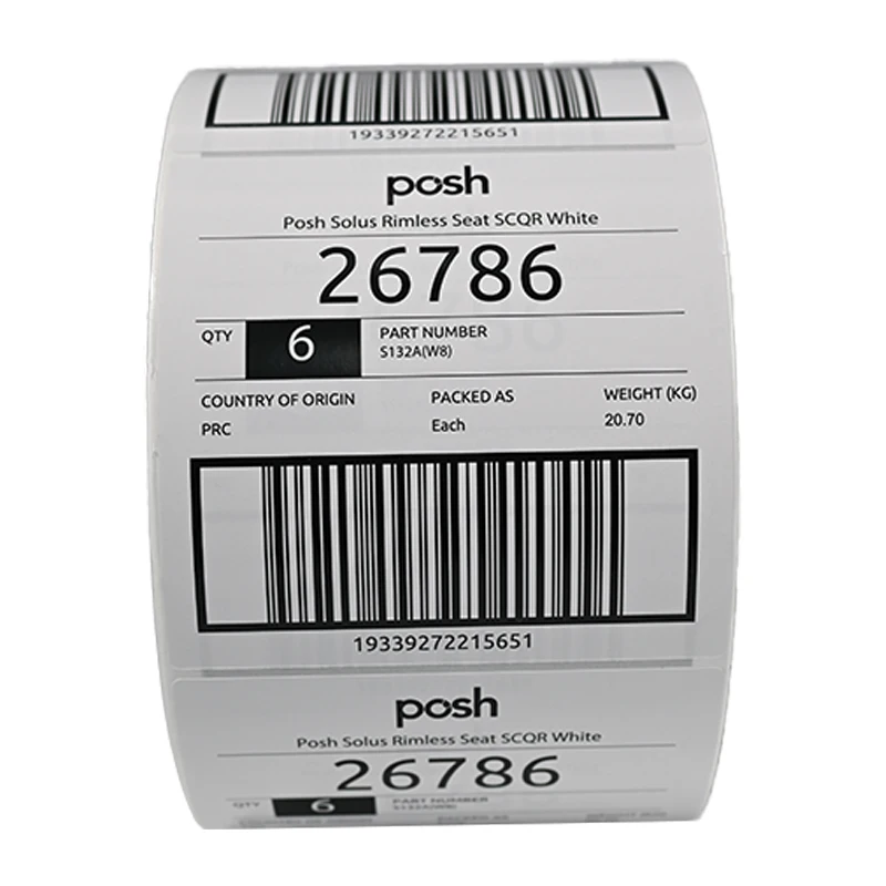 Custom Logistics Transportation Packaging Labels Self-adhesive Barcode Waterproof Vinyl Printable Packaging Labels