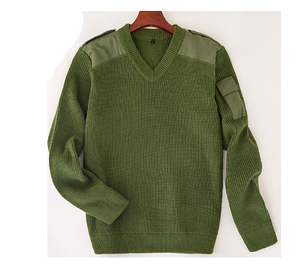 DFS0904 Sweaters tactiques pour hommes en vert olive avec poches sur les manches et autres accessoires - Product Image 1