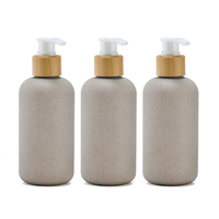 Bouteilles de shampoing, de lotion pour le corps et de soin des cheveux en paille de blé, à toucher doux, rechargeables, vides, de 250 ml, 400 ml, 500 ml, avec pompe distributrice