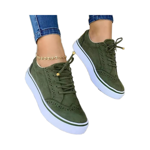 <span class=keywords><strong>Zapatillas</strong></span> de deporte de cuero de ante marrón Retro <span class=keywords><strong>para</strong></span> <span class=keywords><strong>mujer</strong></span>, <span class=keywords><strong>zapatillas</strong></span> <span class=keywords><strong>deportivas</strong></span> de <span class=keywords><strong>corte</strong></span> bajo personalizadas, amortiguación de otoño, encaje hueco transpirable <span class=keywords><strong>para</strong></span> - Product Image 2