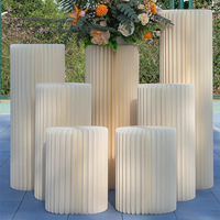 Table à dessert cylindrique pliable en papier de forme personnalisée Table à dessert de forme origami pour buffet