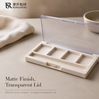 Palette de fards à paupières vide personnalisée à 4 compartiments, étui compact cosmétique en plastique avec couvercle transparent pour marques de beauté